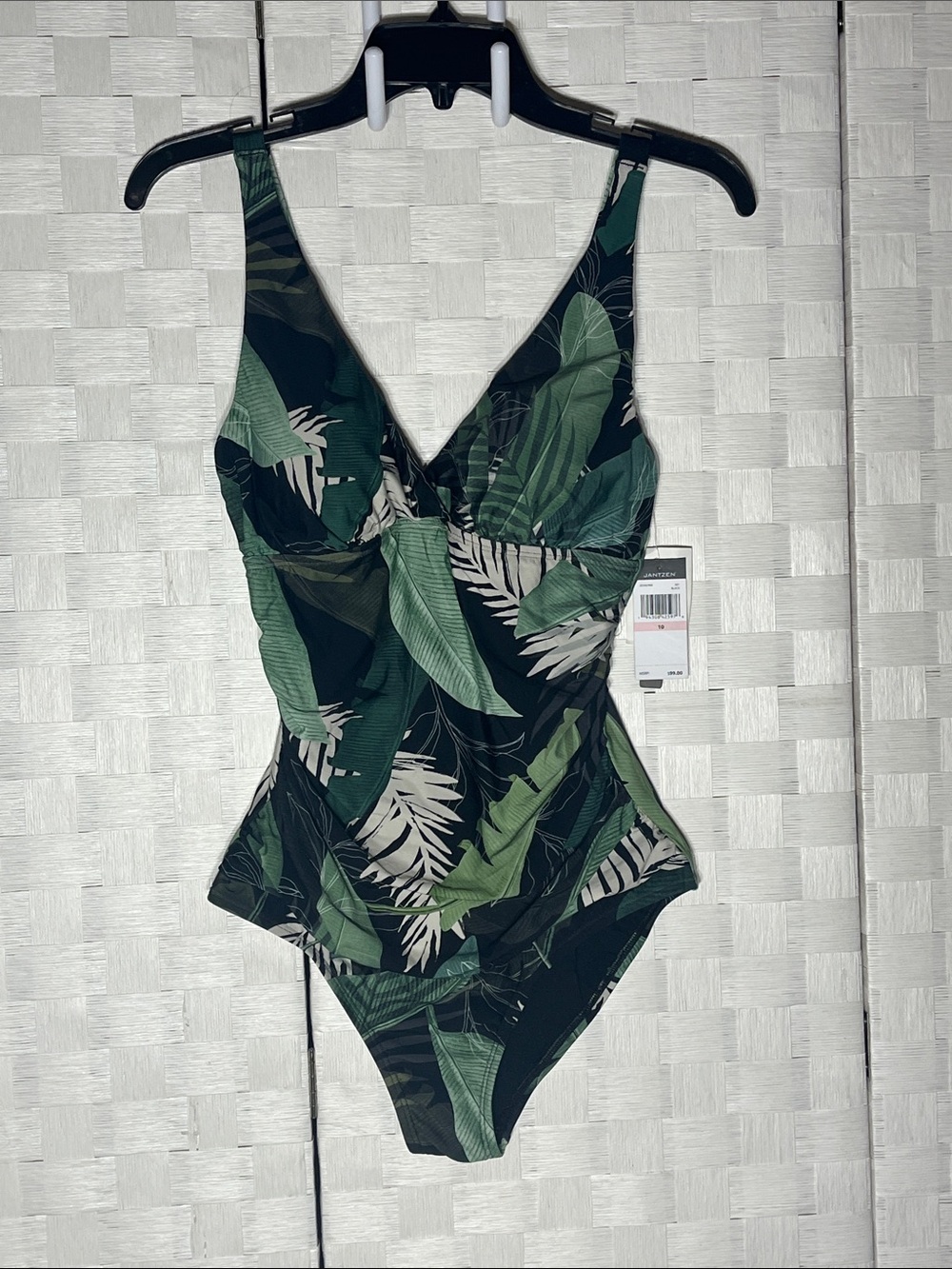 Jantzen Green Tropical Leaf One-Piece Swimsuit